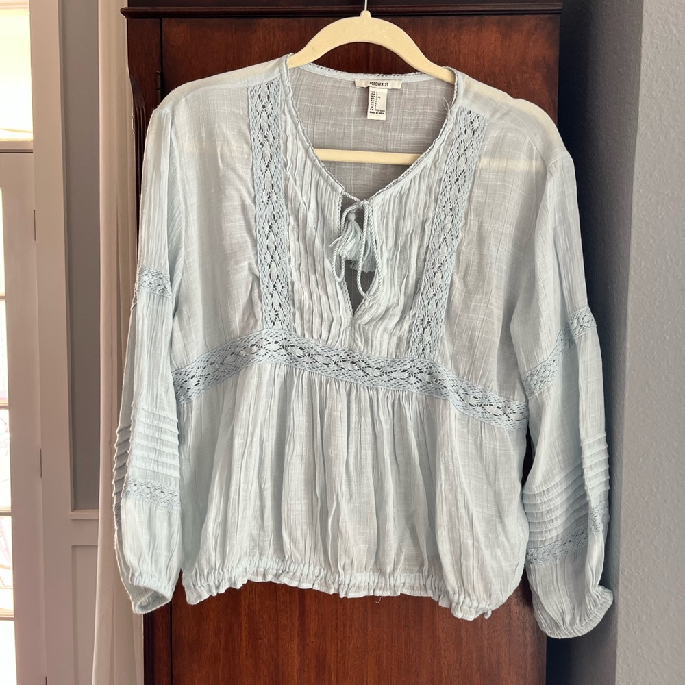 Forever 21 light blue blouse
